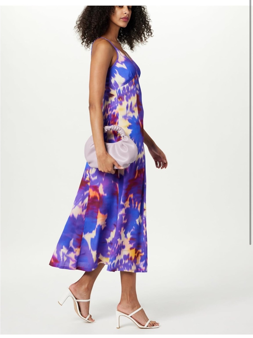 Vibrant Purple Tie-Dye Midi Dress